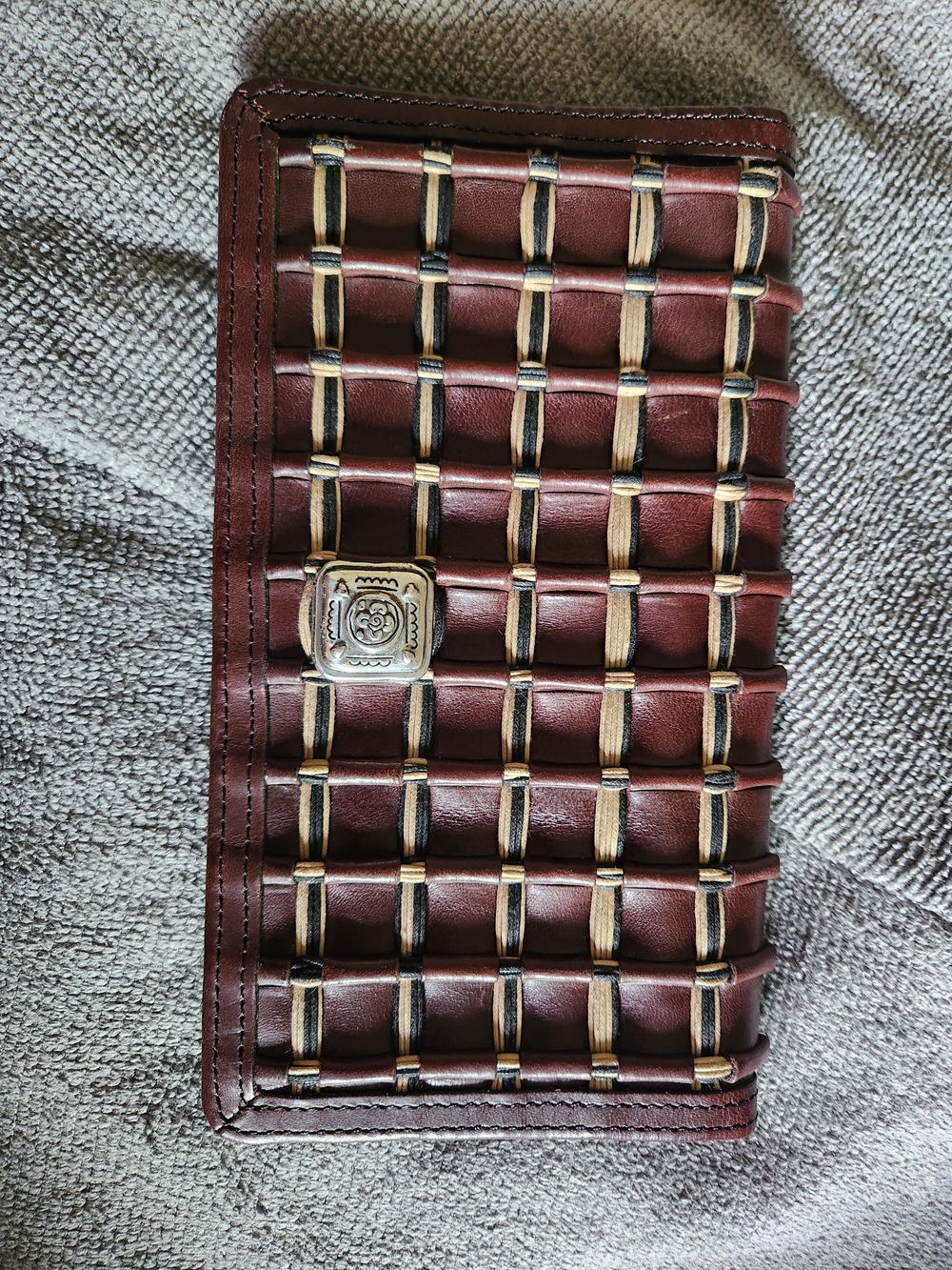 Brighton Leather Wallet - Brown Woven Design